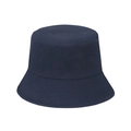 Close-up of navy blue cotton bucket hat featuring five rows of reinforced brim stitching - 58cm / Navy Blue