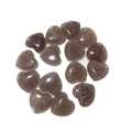 Polished 2cm heart-shaped smoky quartz stones for home decor and unique crystal gifts - Strawberry Quartz