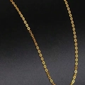 Adjustable gold cable chain necklace for women featuring minimalist polished oval links - Gold O-Chain