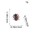 Bruine kunstmatige dennenappel decoratie, maat 3 cm hoog bij 2 cm breedte - 3cm Plastic Dennenbloem
