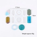 6-cavity white silicone mold for DIY resin jewelry pendants with geometric shapes - 60-141 (Mixed Geometric)