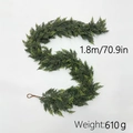 Detailed view of 1.8m lifelike Norfolk pine garland with flexible soft rubber texture - 1.8m 66 Tips 610g