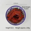 Modelo realista de alas de pato braseadas en un cuenco con flores azules, 12,6 cm - Patas de Pato