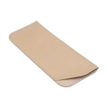 Portable beige thickened leather sunglass pouch with fine stitching and open design - Gold