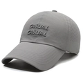 Gorra de béisbol gris oscuro de secado rápido con bordado 3D y corte láser - Gris claro