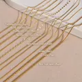 Assortimento di catene in acciaio inossidabile placcato oro 18K, stili serpente e fune - Catena a Croce Piatta Dorata 2 mm * 51