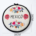 30cm round tortilla warmer pouch with Mexico Calavera skull and floral patterns - Mexico Pattern
