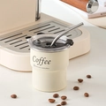 Creamy white 304 stainless steel coffee cup with transparent lid and metal straw - Cup + Lid + Straw / Off White