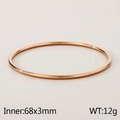 Minimalist stackable rose gold bangle bracelet 68x3mm in polished stainless steel - Rose Gold (KB179813-LO)