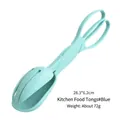 Mint green wheat straw food tong for BBQ and baking, size 28.3x6.2cm, 72g weight - Blue