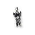 3D vintage titanium steel astronaut pendant necklace for men and women hip hop style - Retro Silver Astronaut Pendant (H Single Pendant)