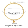 Detailed view of gold textured heart pendant with mixed cuban and paperclip chain links - Textured Heart Spliced Chain (KN0099)