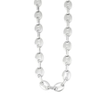 Polished silver stainless steel coffee bean link necklace with pig nose design - Steel Color 7mm Necklace