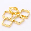 Lot de 5 cache-perles carrés plaqués or 14K pour accessoires de création de bijoux DIY - DE 8mm DI 6,5mm (Pour perles de 6mm) / Or 18K