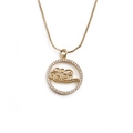 Vergoldete Wolken-Halskette mit Zirkonia-Mikropavee und eleganter Box-Kette für Damen - Gold