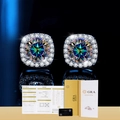 Orecchini a perno in moissanite e argento 925 con certificati GRA e confezione regalo - Argento 925 / Orecchini moissanite arcobaleno da 50 punti