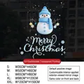 Merry Christmas window sticker featuring a snowman in blue hat with UV static print - SDUV089 (Blue Snowman Text)