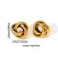 Exaggerated 18K gold plated stainless steel knot earrings with size and weight metrics - Gold 3D Knot Hoop Earrings (BJGE0704)