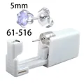 Disposable ear piercer kit with 5mm purple cubic zirconia crown stud earring - Silver + Lavender Zirconia