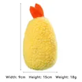 Shrimp tempura plush dog toy with dimensions 9cm width and 15cm height in yellow - Yellow Shrimp