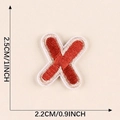 Red embroidered letter X patch with 2.5cm height for clothing customization - Letter-X