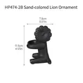 Abstract ceramic lion figurine in matte black sandy texture for modern home decor - Standing Dancing Lion - Matte Black