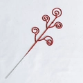 Christmas glitter candy swirl pick decoration for festive party holiday floral arrangement - Red