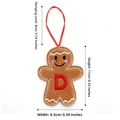 Gingerbread man Christmas ornament with letter D, 11cm felt festive hanging decor - 11x8.5cm / Style D