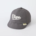Grey baby baseball cap with soft brim featuring white Smile Clape towel embroidery - 50cm (1-3 Years) / Clape Embroidery - Grey