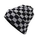 Bonnet en tricot à damier noir et gris, bonnet d'hiver chaud de style urbain mixte - Carreaux Noir-Gris