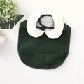 Waterproof baby bib with wings in dark green and white Peter Pan collar - Wings-shaped Collar - Dark Green White Collar / One Size