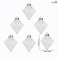 Set di 6 decorazioni natalizie in PET trasparente a forma di diamante, 10x8cm - Forma a Diamante Trasparente / Set da 6