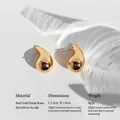 Orecchini a goccia placcati oro lucido con perni in argento 925 per orecchi sensibili - 2.5cm*1.4cm / Oro Piccolo
