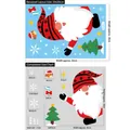 Pegatinas navideñas para ventanas de Papá Noel y renos, set de tamaño 30x20cm - Pegatina Estática de Color-BQ053