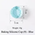 Star shaped light blue silicone baking mold with 7cm diameter and non-stick finish - Sunflower Shape-Blue