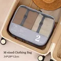 Grey polyester mesh travel organizer bag in size medium for suitcase packing - Gray-Medium (No. 2)