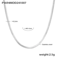 Silver stainless steel snake bone chain necklace with high-polished metal texture - Silver Snake Chain Necklace