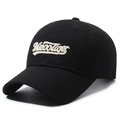Casquette de baseball en coton noir avec broderie Misootiger et visière incurvée - Réglable / Noir