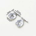 Silver OT toggle clasp with lava texture and detailed size dimensions in 19mm width - Platinum Irregular Shaped OT Clasp - 2Pcs/Pack