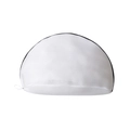 White sandwich mesh wash bag for shoes with black zipper and hanging loop for laundry - Semicircle Single Pack / White