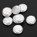 Irregular baroque white coin pearls for DIY jewelry making on black background - 18 mm