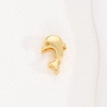 Detailed close-up of a glossy gold dolphin-shaped pendant for 10mm mesh bracelet - Dolphin Charm