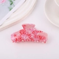 Grande molletta per capelli in acetato di marmo rosa dal design elegante da donna - Rosa