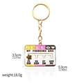 Metal enamel sliding keychain with non-binary pronouns yellow white purple and black - Pronouns Slider 2 (K00782-02)