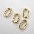 Set de 4 cierres ovalados trenzados chapados en oro 14k para creación de joyas DIY - Oro de 14k - Cierre retorcido ovalado (20*11mm)