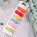 Set of 6 matte candy-colored rectangular BB hair clips in orange, red, and blue tones - Colorful Matte Rectangular Hair Clips 6Pcs Set (A2)
