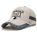 Gorra de béisbol de malla para corredor con visera larga y barbijo para el sol - Caqui / Ajustable