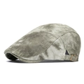 Gorra de repartidor para hombre en tela gris y beige con hebilla de metal ajustable - Verde 1