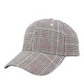 Dettaglio del cappellino da baseball scozzese rosso e grigio con trama in misto lana - Grigio Rosso Nero Plaid Scozzese (D#)