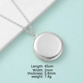Collier médaillon rond en acier inoxydable 316L poli argenté avec chaîne de 45cm - Collier Rond Miroir Argent (21#)